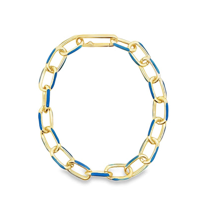 Enamel Paperclip Chain Bracelet