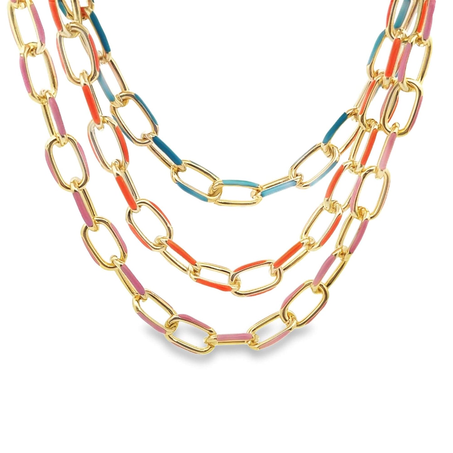 Enamel Paperclip Chain Bracelet