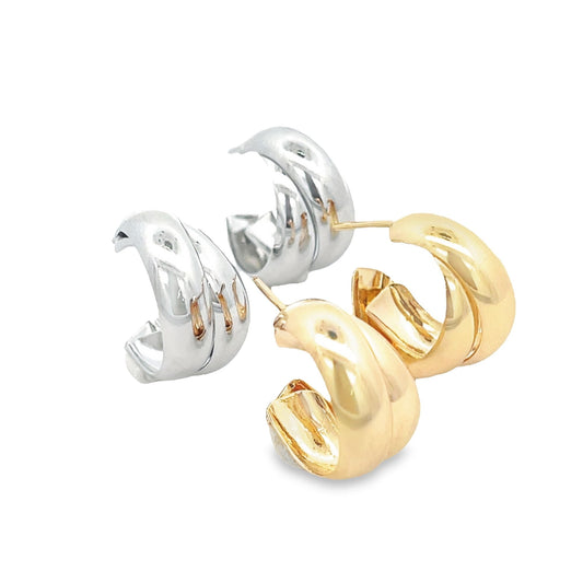Tiny Entangled Thick Wide Hoops