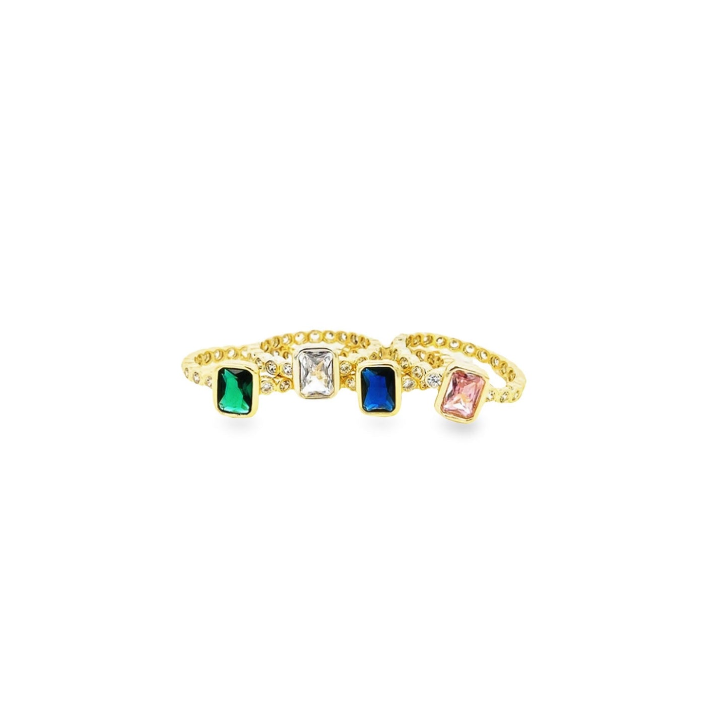 Rectangular CZ Stone Ring Band