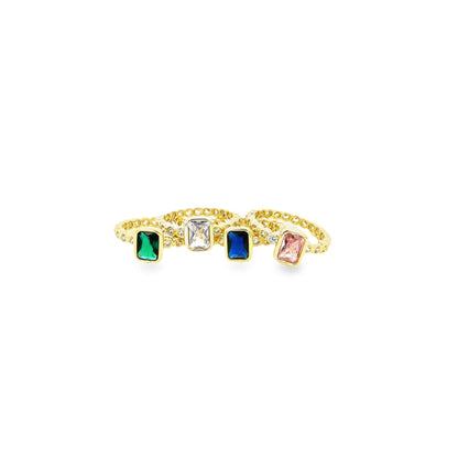 Rectangular CZ Stone Ring Band