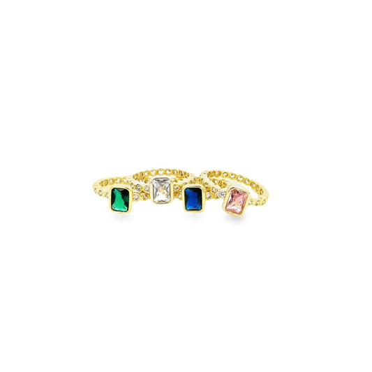 Rectangular CZ Stone Ring Band
