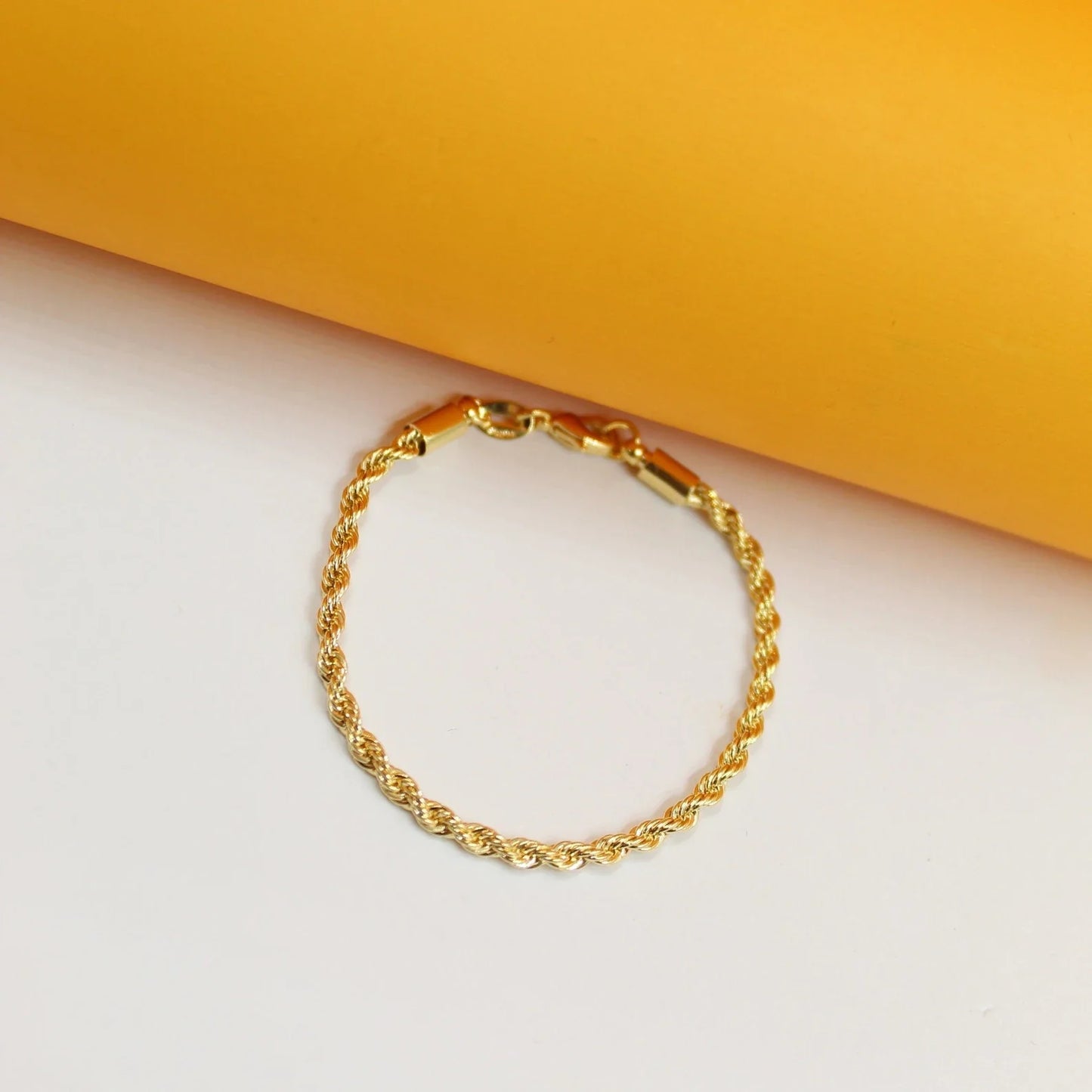 3mm Rope Chain Bracelet With Round Cap (F233)