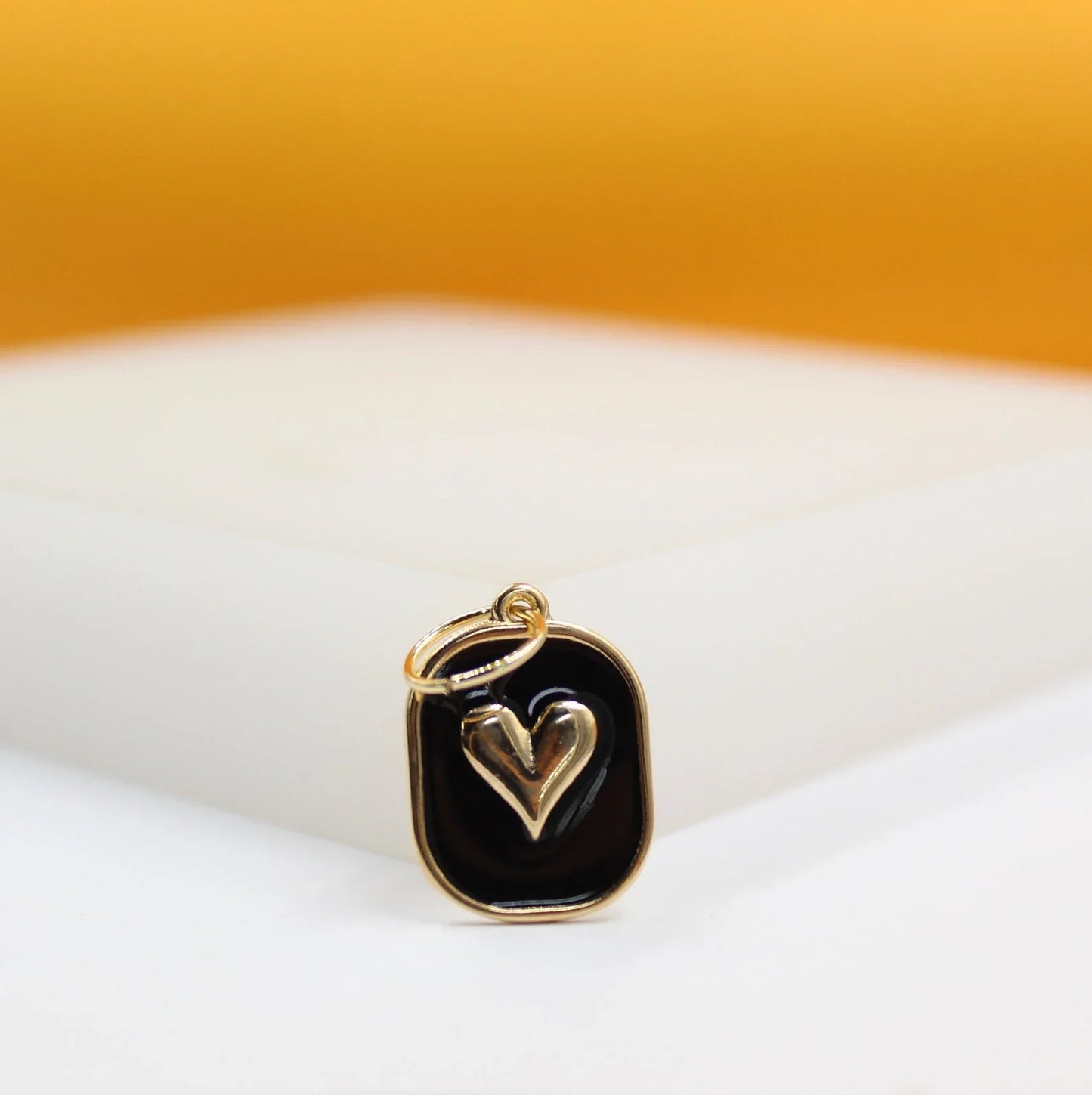 18K Gold Filled Enamel Gold Heart Pendant