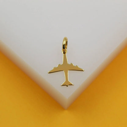 18K Gold Filled Airplane Pendant