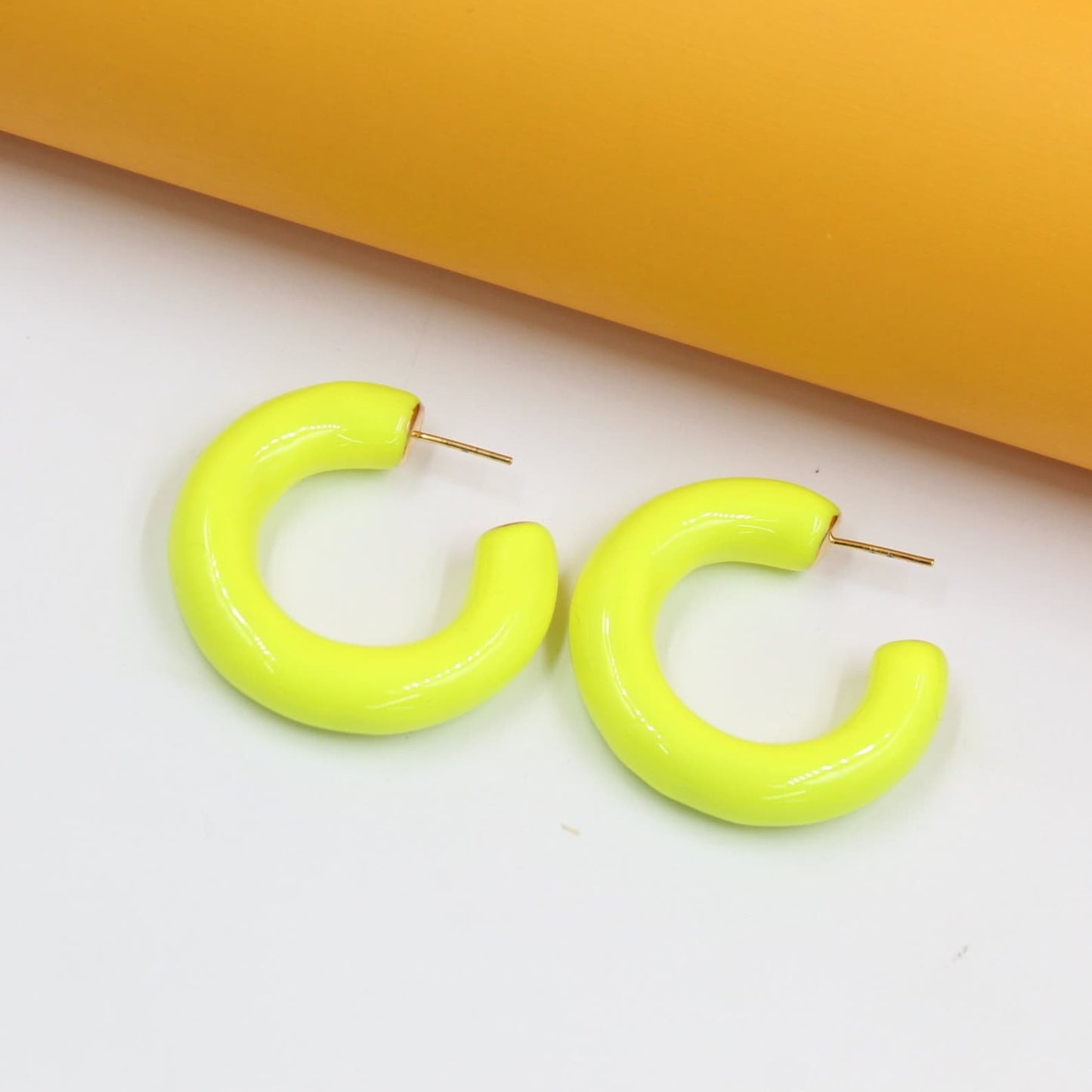 18k Gold Filled Thick Colorful Open Hoops