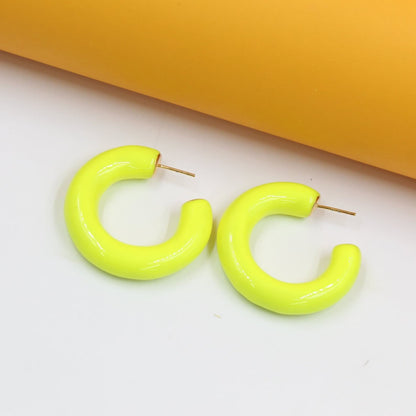 18k Gold Filled Thick Colorful Open Hoops