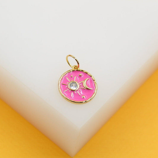18K Gold Filled Northern Star Celestial Coin Pendant