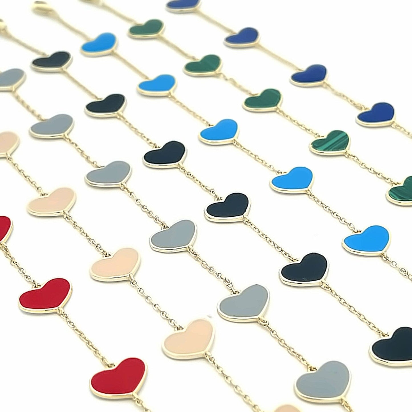 Enamel Colored Heart Bracelet (H174)