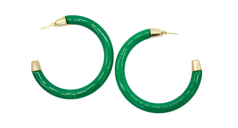 5mm Thick Enamel Open Hoop Earrings