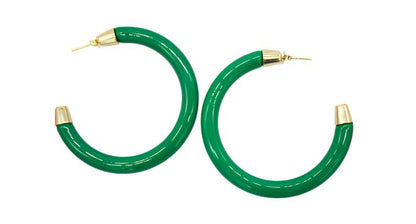 5mm Thick Enamel Open Hoop Earrings