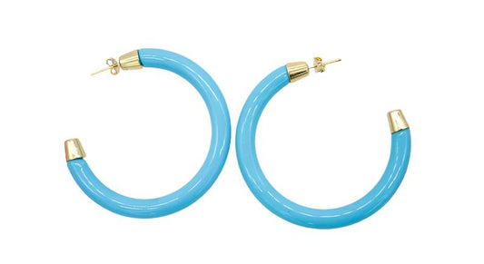5mm Thick Enamel Open Hoop Earrings
