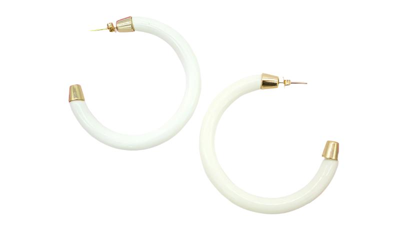 5mm Thick Enamel Open Hoop Earrings