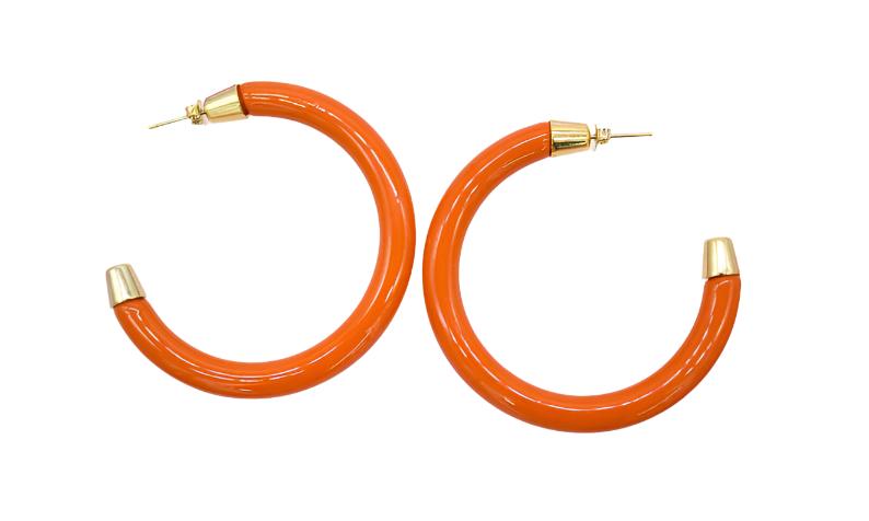 5mm Thick Enamel Open Hoop Earrings