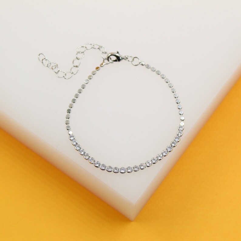 18k Gold Filled Tennis Disc Bracelet