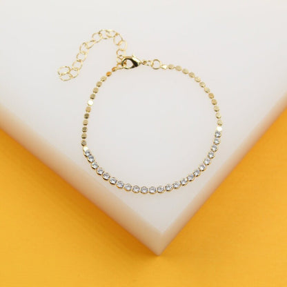 18k Gold Filled Tennis Disc Bracelet