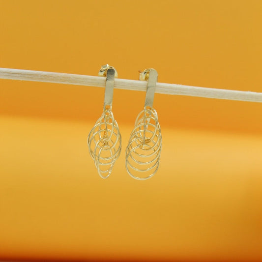 18K Gold Filled Interlocking Hoop Dangle Earrings