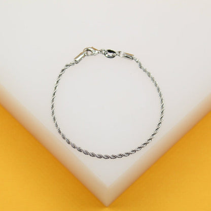 18K Gold Filled 2mm Rope Chain Bracelet