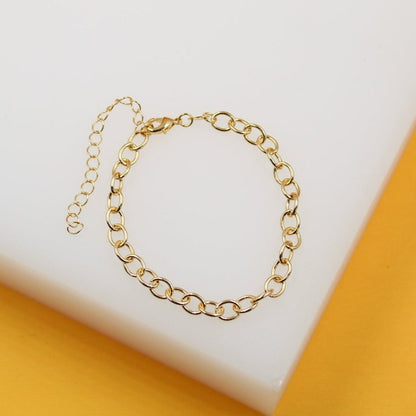 5mm Rolo Round Oval Circle Dainty Link Bracelet