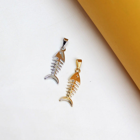 18K Gold Filled Unique Fish Bone Charm