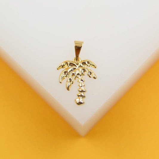 18K Gold Filled Palm Tree Pendant Charm