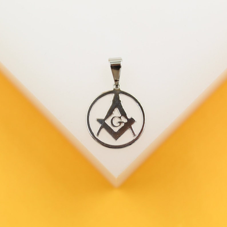 18K Gold Filled G Masonry Pendant