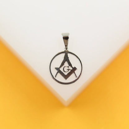 18K Gold Filled G Masonry Pendant