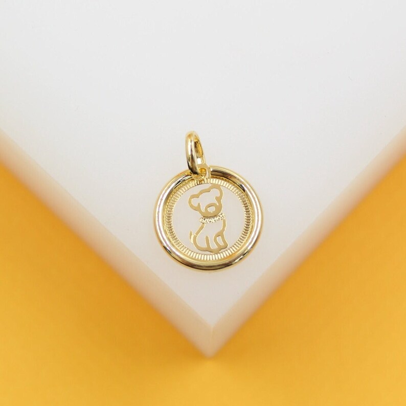 18k Gold Filled Puppy Pendant | Gold Puppy Pendant