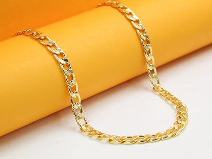 18K Gold Filled Thick Curb Link Bracelet (H62)(I14A)