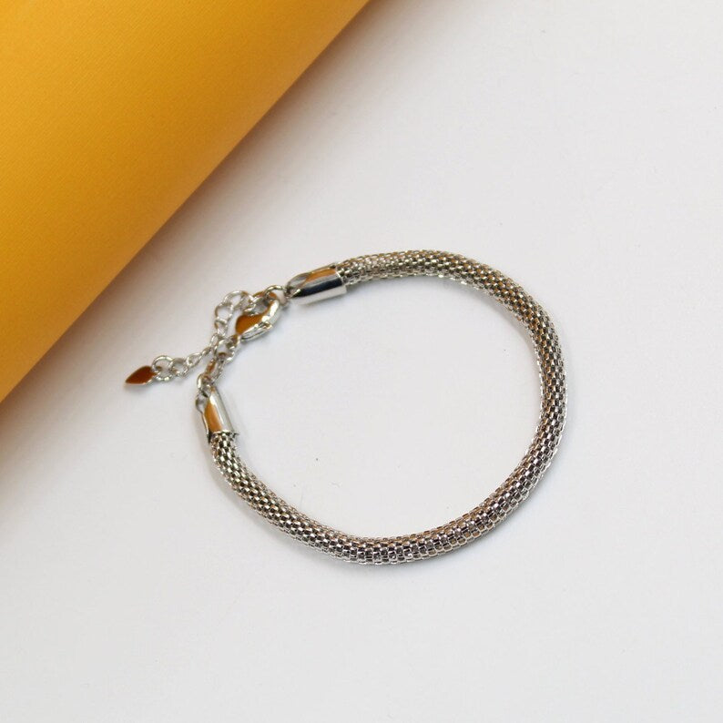 18K Gold Filled Round Mesh Bracelet Chain