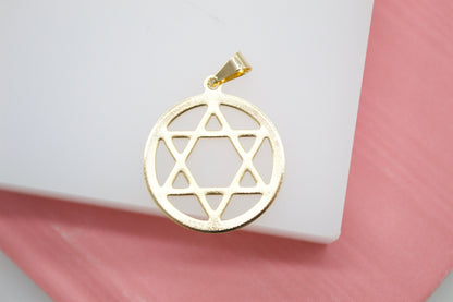 Rhodium Star of David Pendant