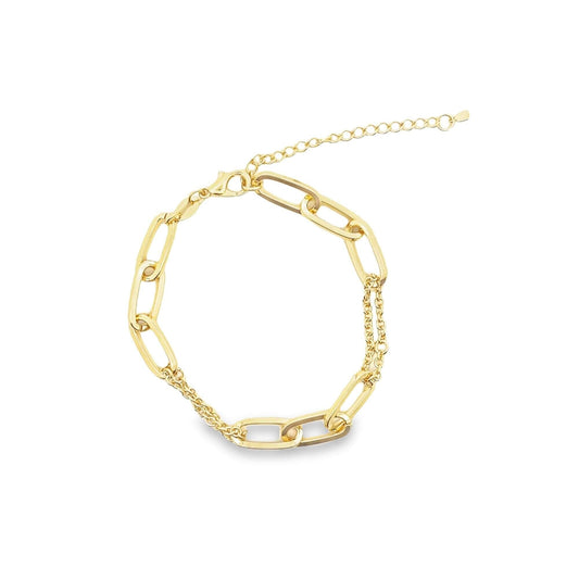 Gold Thick Paperclip Bracelet