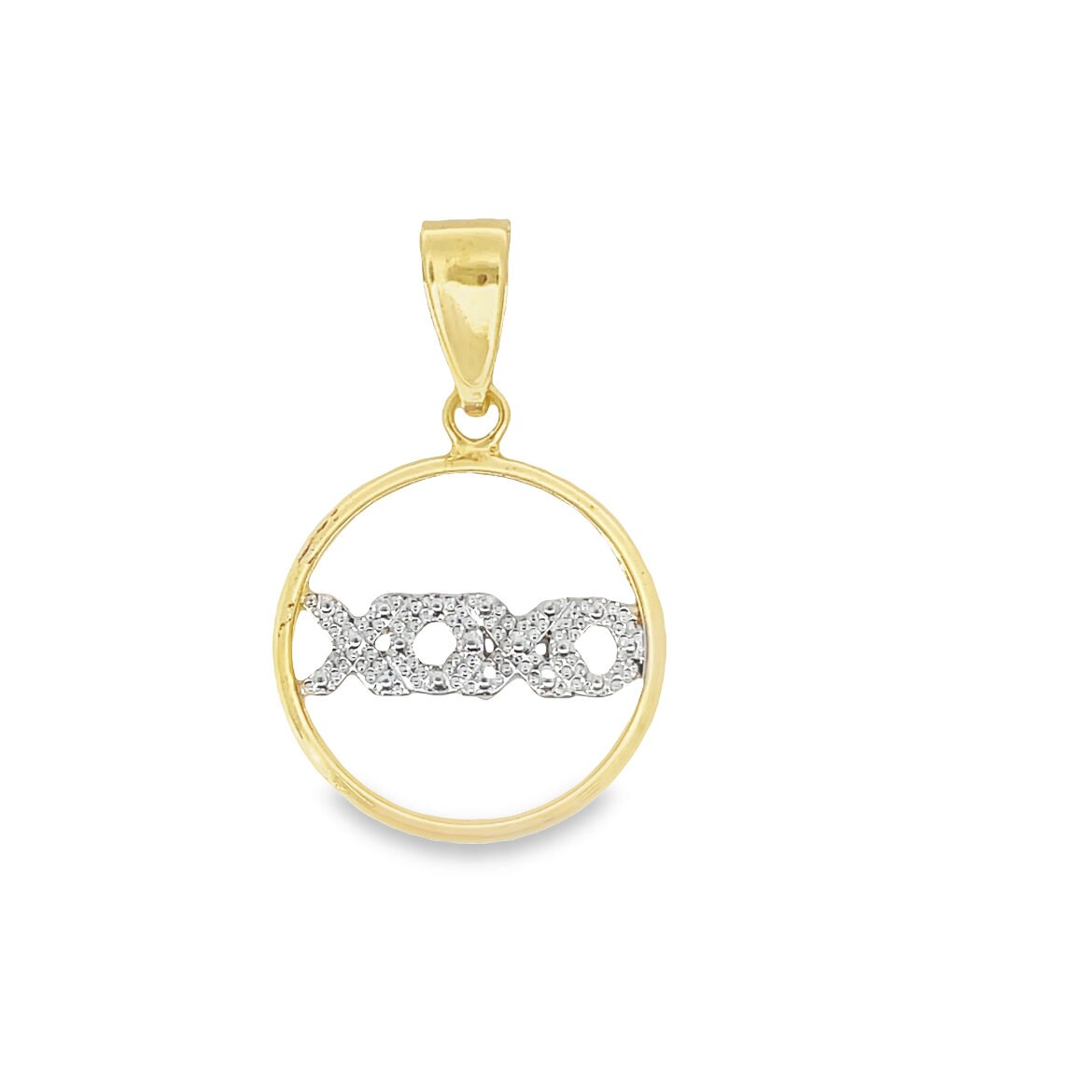 XOXO CZ Stone Outlined Pendant
