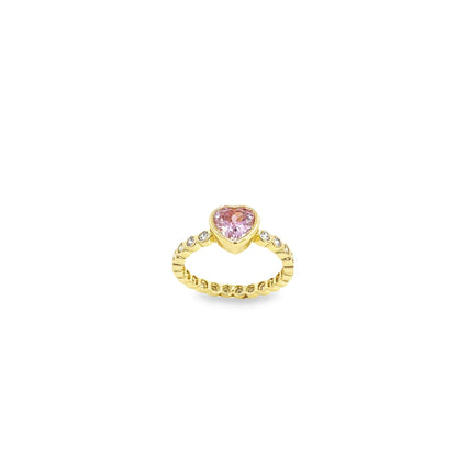 Round CZ and Heart Ring Band