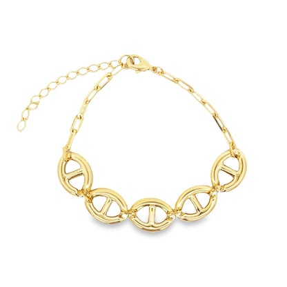 3mm Wide Puffy Light weight Mariner Link Bracelet (H202)