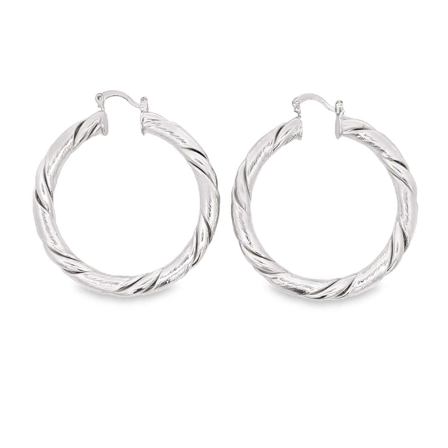 Bamboo Twisted French Hoops