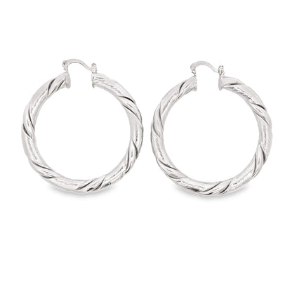 Bamboo Twisted French Hoops