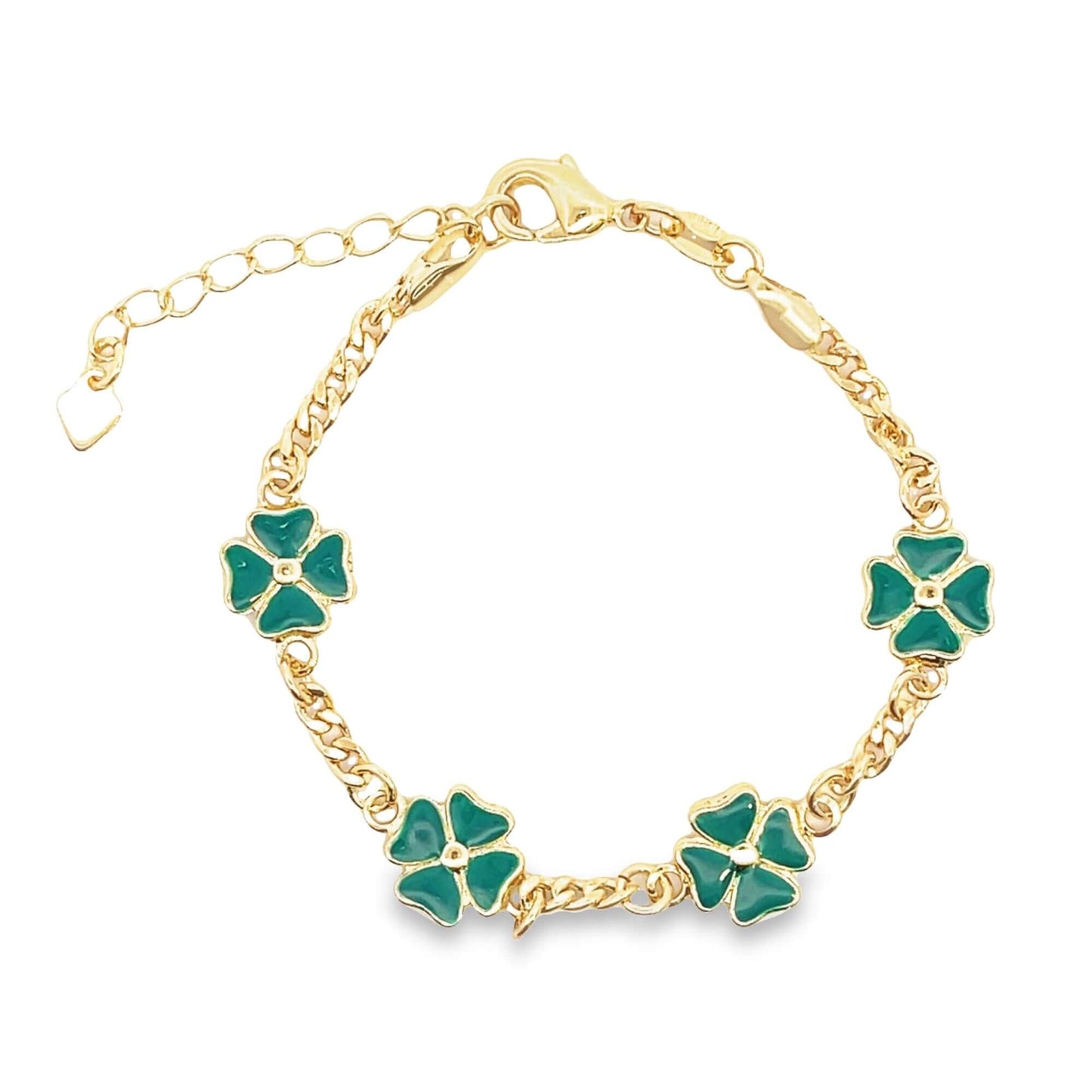 4 Leaf Clover Flower Charm Bracelet