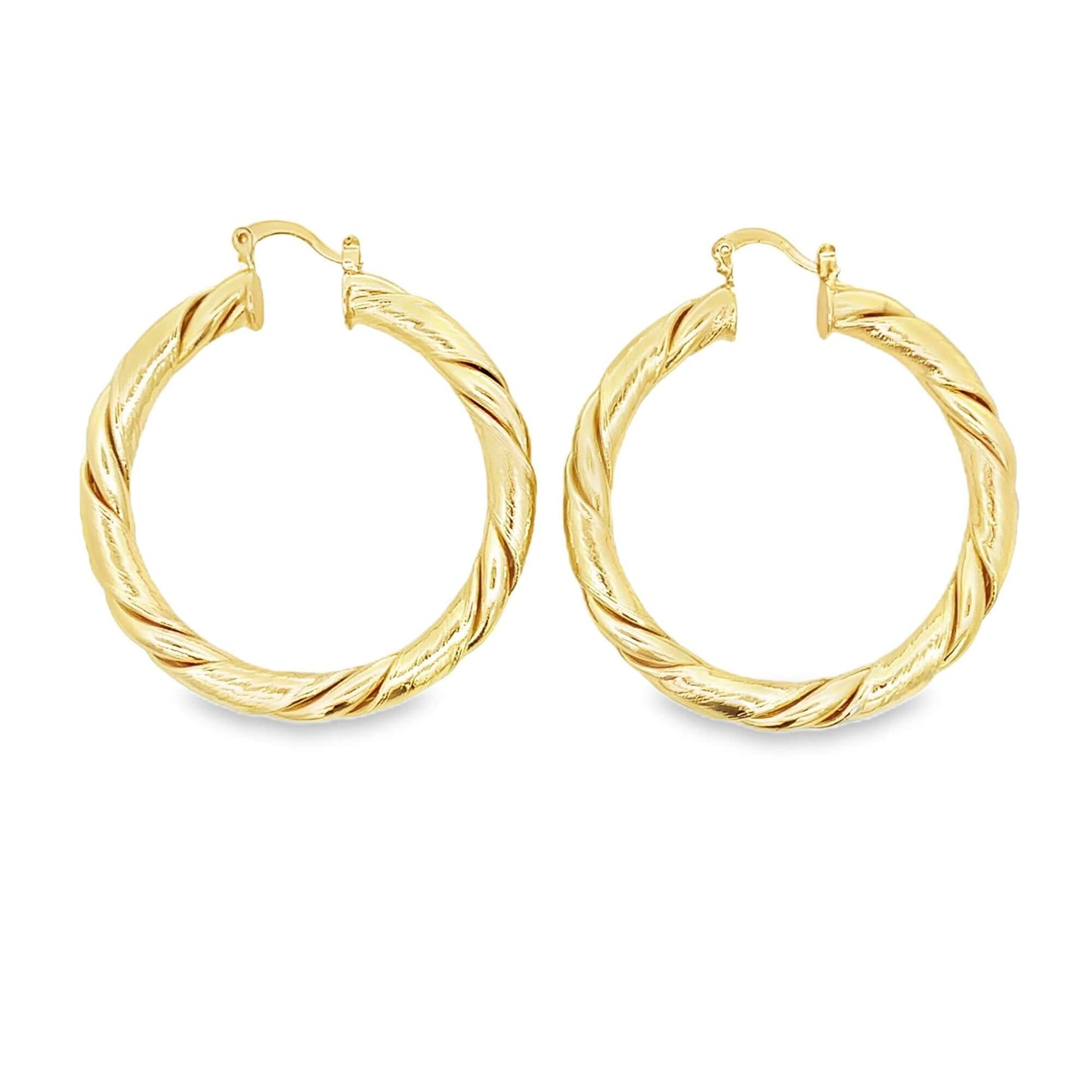 Bamboo Twisted French Hoops