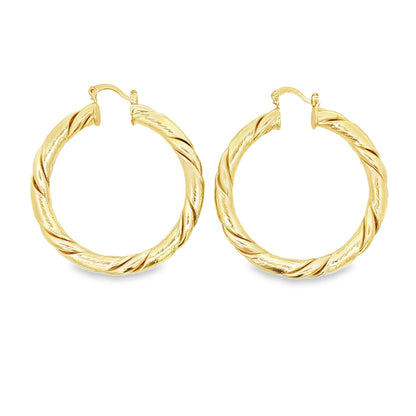Bamboo Twisted French Hoops