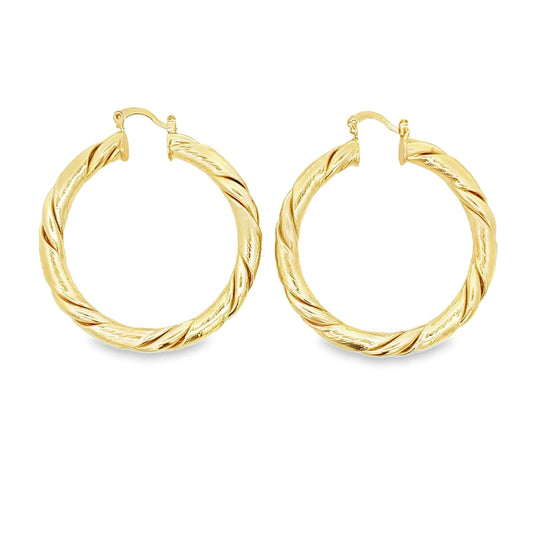 Bamboo Twisted French Hoops