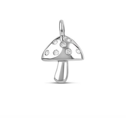 CZ Gold Mushroom Pendant