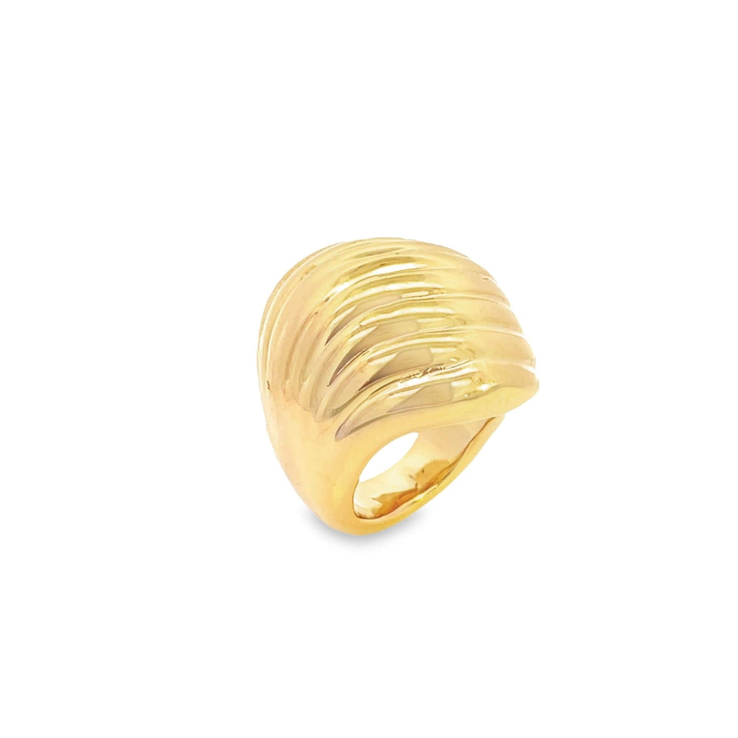 High End Exclusive Croissant Wavy Dome Ring