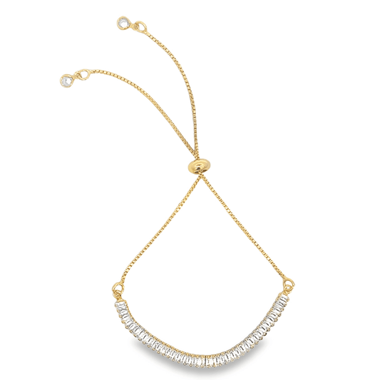 CZ Adjustable Baguette Bracelet