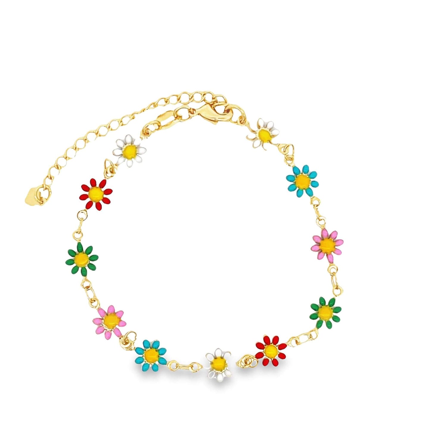 Enamel Multicolored Flower Bracelet (H227)(E271)(I586)